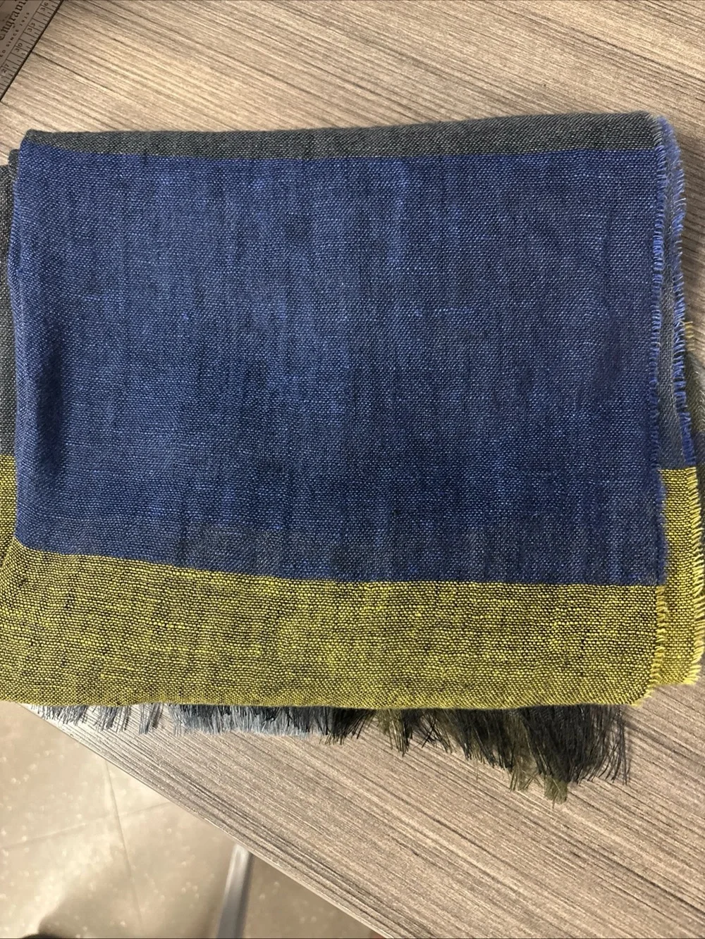 Paul Smith Charcoal Scarf with Multicolor Trim